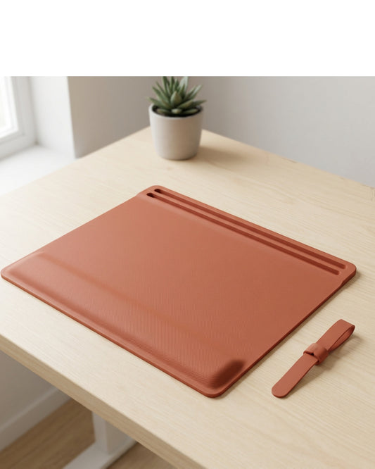 Losh Molded Silicone Mouse Pad with Cable Grooves 340 x 280 mm Terracotta - Lifestyle view