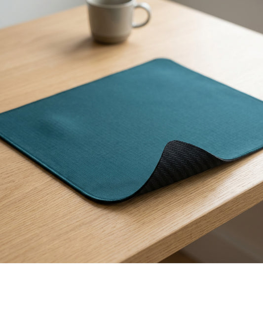 Losh Ripstop Nylon Mouse Pad 450 x 350 mm Deep Teal - Lifestyle view